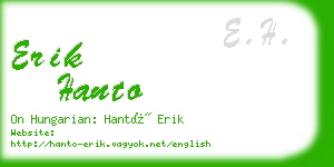 erik hanto business card